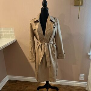 Worsted Woolen Women Trench Coat With Belt GOELIA